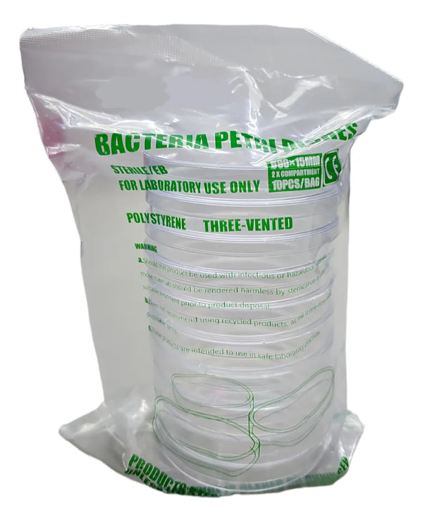 Caja Petri Desechable 90x15mm 5 Paquetes Con 10pzs Cada Uno