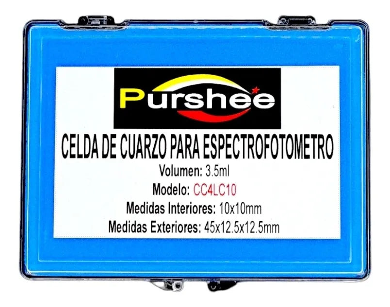 Celda Cubeta De Cuarzo 10mm Espectrofotómetro 1pza Purshee