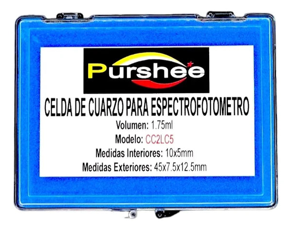 Celda de cuarzo para espectrofotómetro 5mm 1pza