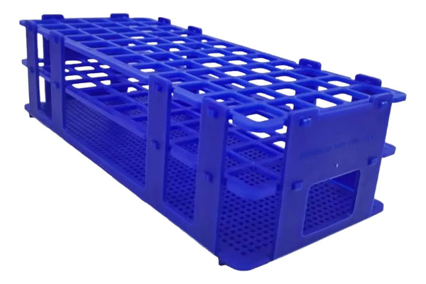 Gradilla De Plástico Con 60 Espacios De 16mm Pack3 Azul