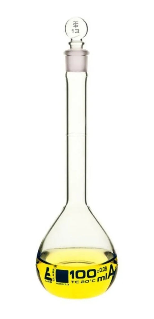 Matraz Volumétrico Clase A Tapón Vidrio 100ml Eisco