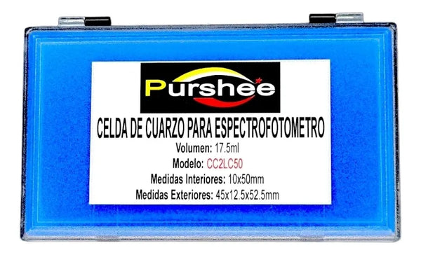 Celda De Cuarzo 50mm Para Espectrofotómetro 1 pieza