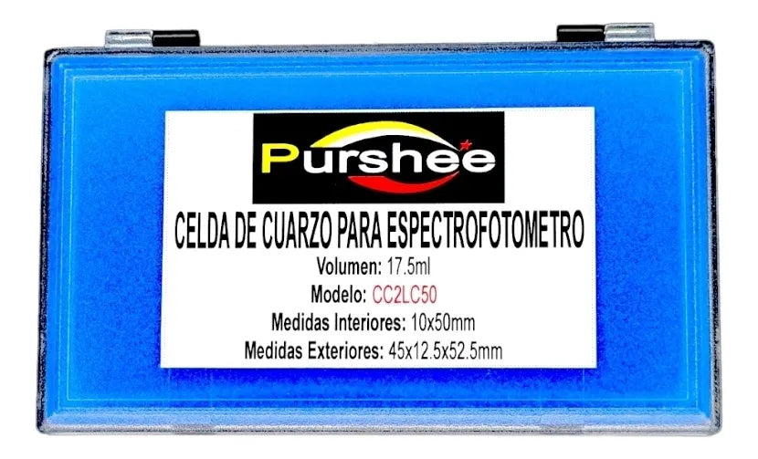 Celda De Cuarzo 50mm Para Espectrofotómetro 1 pieza